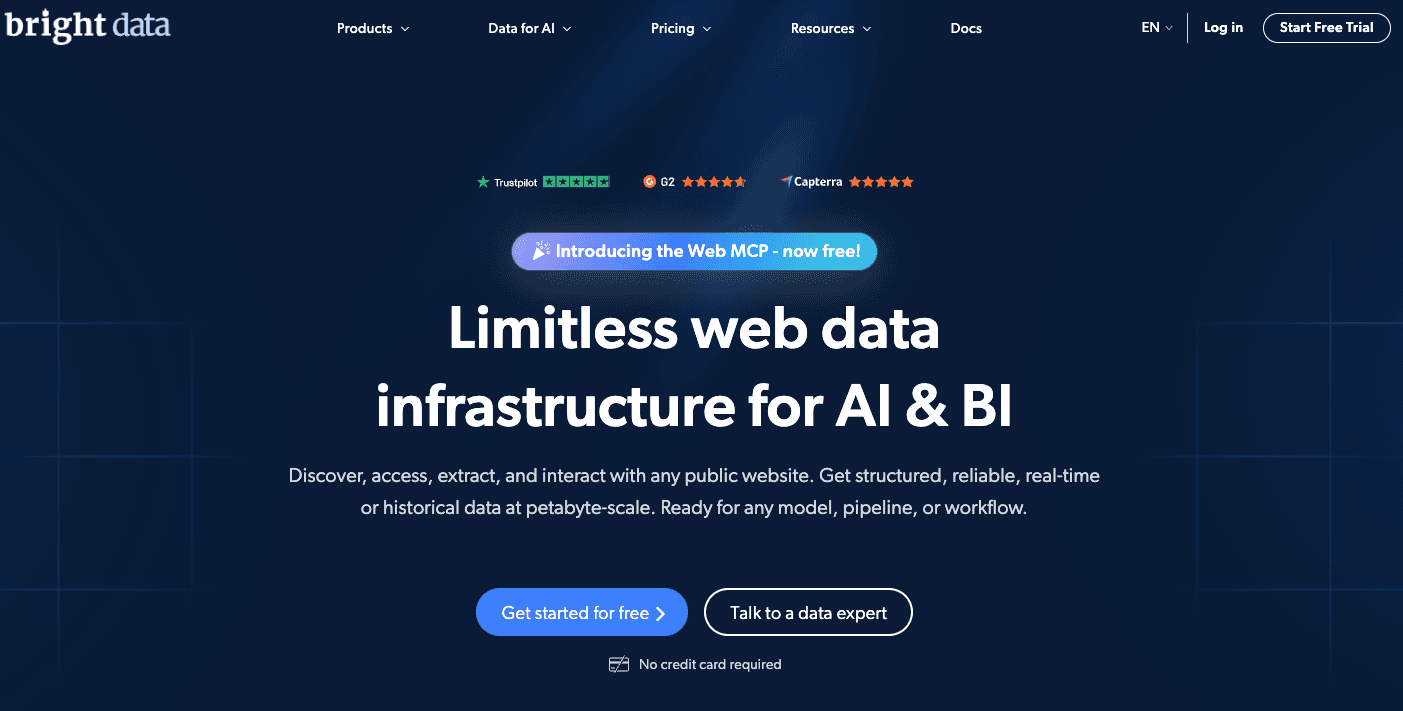 brightdata hero section